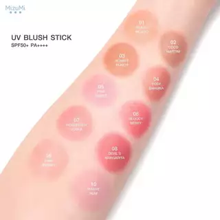 ถูก/แท้/มีไลฟ์ (มีสีใหม่) บลัชออน MizuMi UV Blush Stick SPF50+ PA++++ บลัชกันแดด บลัชกันแดดแก้มกระจก บลัชสติ๊ก แก้มฉ่ำ
