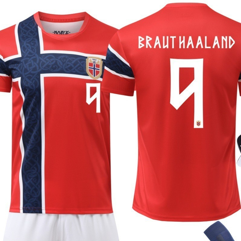เสื้อฟุตบอลเหย้านอร์เวย์ ศึกเวิลด์คัพ 2026 เบอร์9 Haaland เบอร์10 Martin Ødegaard