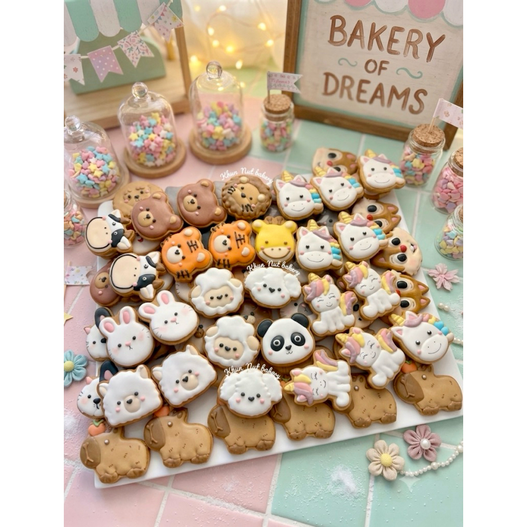 cookies royal icing. Animal cuteคุกกี้รอยัลไอซิ่ง ตรีมสัตว์น่ารัก