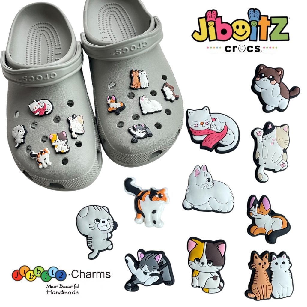 พร้อมส่ง ตัวติดรองเท้า crocs ลายแมว so cute สามารถ DIY รองเท้าเองได้ jibbitz charms