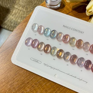 Rose mirage 12 สี ผงขัดเล็บ Nailscontent พร้อมชาร์ต