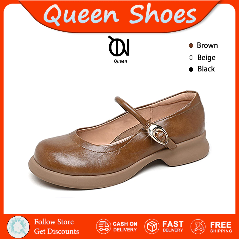 Queen รองเท้าแตะ สำหรับสตรี หัวกลม พื้นนุ่ม สบาย ทันสมัย