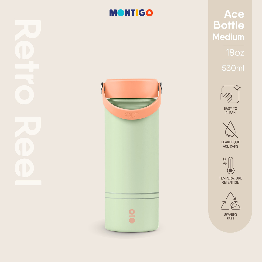Retro Reel Ace Bottle Medium 18OZ Apricot Mint [Limited Edition] - แก้วเก็บความเย็น - ร้อน
