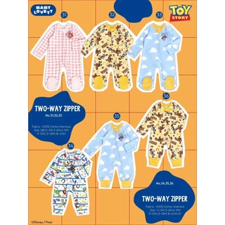 (ส่งด่วน) BabyLovett ชุดนอนเด็กเปิดเท้า Toy Story ซิปคู่ Two-Way Zipper ผ้านุ่มสบาย (0M-2Y)