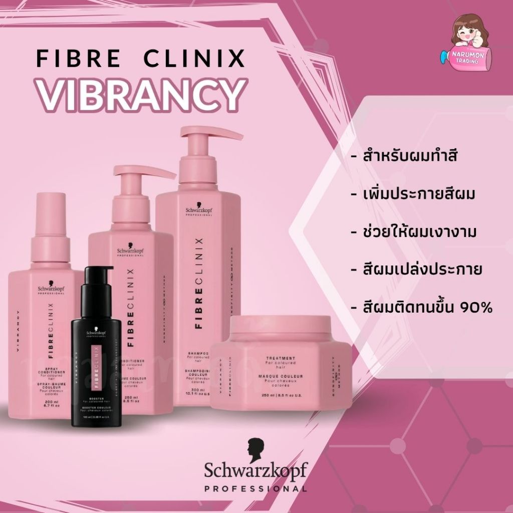 Schwarzkopf Fibre Clinix Vibrancy สำหรับผมทำสี Shampoo / Conditioner / Treatment Masque / Spray Conditioner / Booster