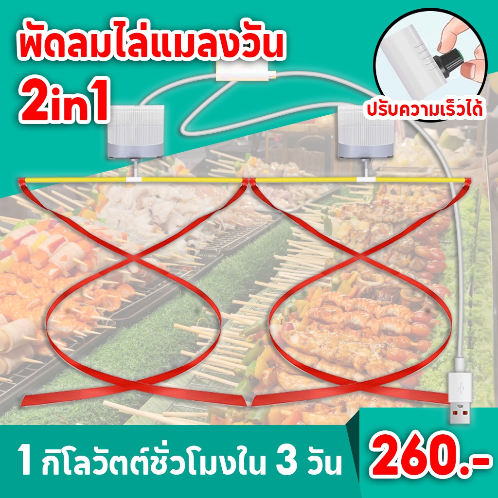 🇹🇭สินค้าพร้อมส่ง🇹🇭 พัดลมไล่แมลงวัน USB ปรับความเร็วได้ ประหยัดไฟ ใช้งานง่าย พัดลมเพดานมินิ พัดลม