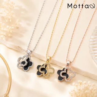 Motta Necklace สร้อยคอชุบทองคำขาว จี้ดอกไม้เพชรเกรดพรีเมียม ตัวเรือนเงางาม น้ำหนักเบา
