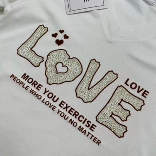 เสื้อยืดป้ายME คอวี ลายLove