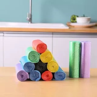 พร้อมส่ง🌈ถุงขยะ(สุ่มสีเทา่นั้น) ขนาด 45*45ซม. (3ม้วน) (5ม้วน) เก็บสิ่งปฏิกูล มีหูหิ้วรูดได้