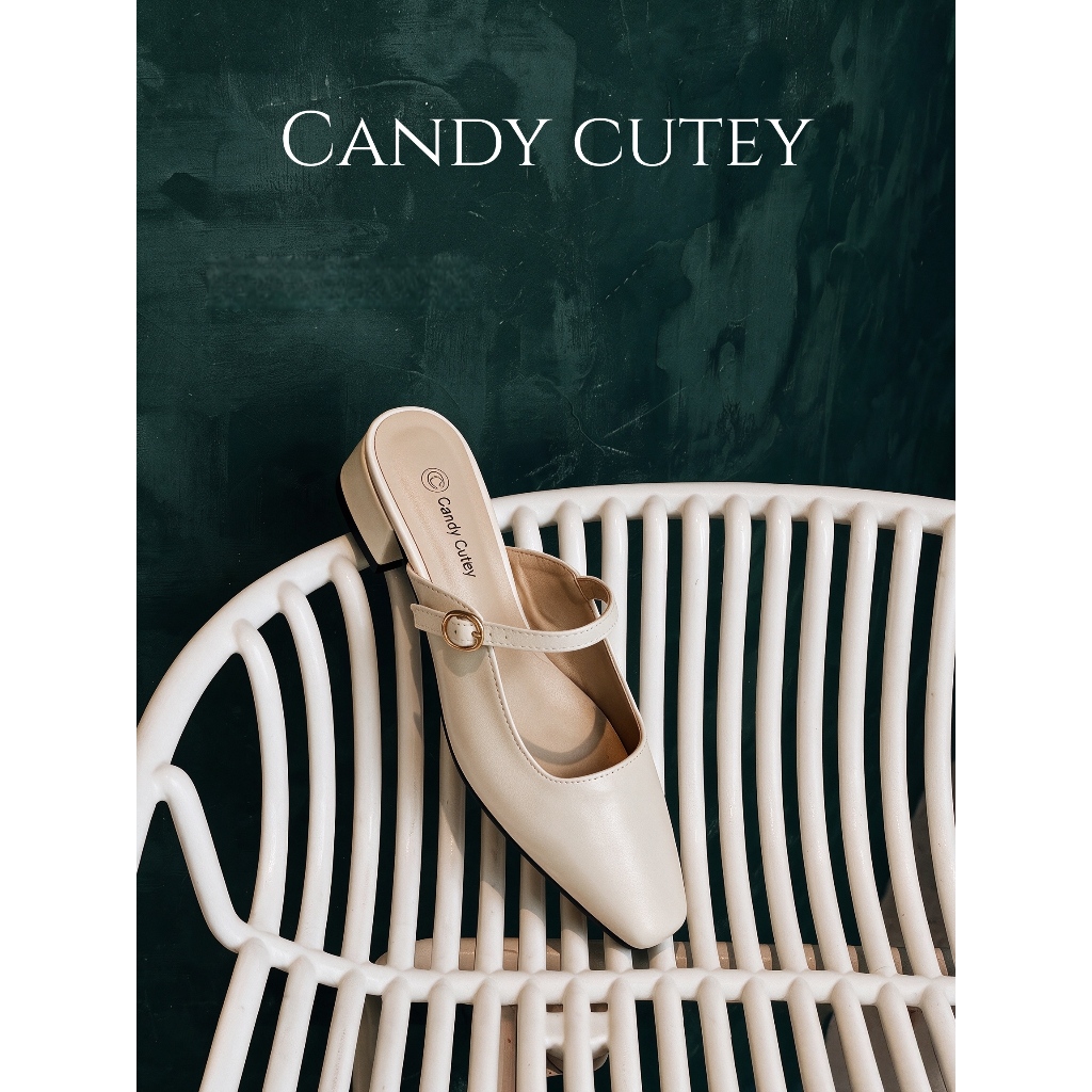 CandyCutey รองเท้าแตะแมรี่เจนส้นต่ำ แผ่นรองเท้านุ่มมาก รูปที่ 2
