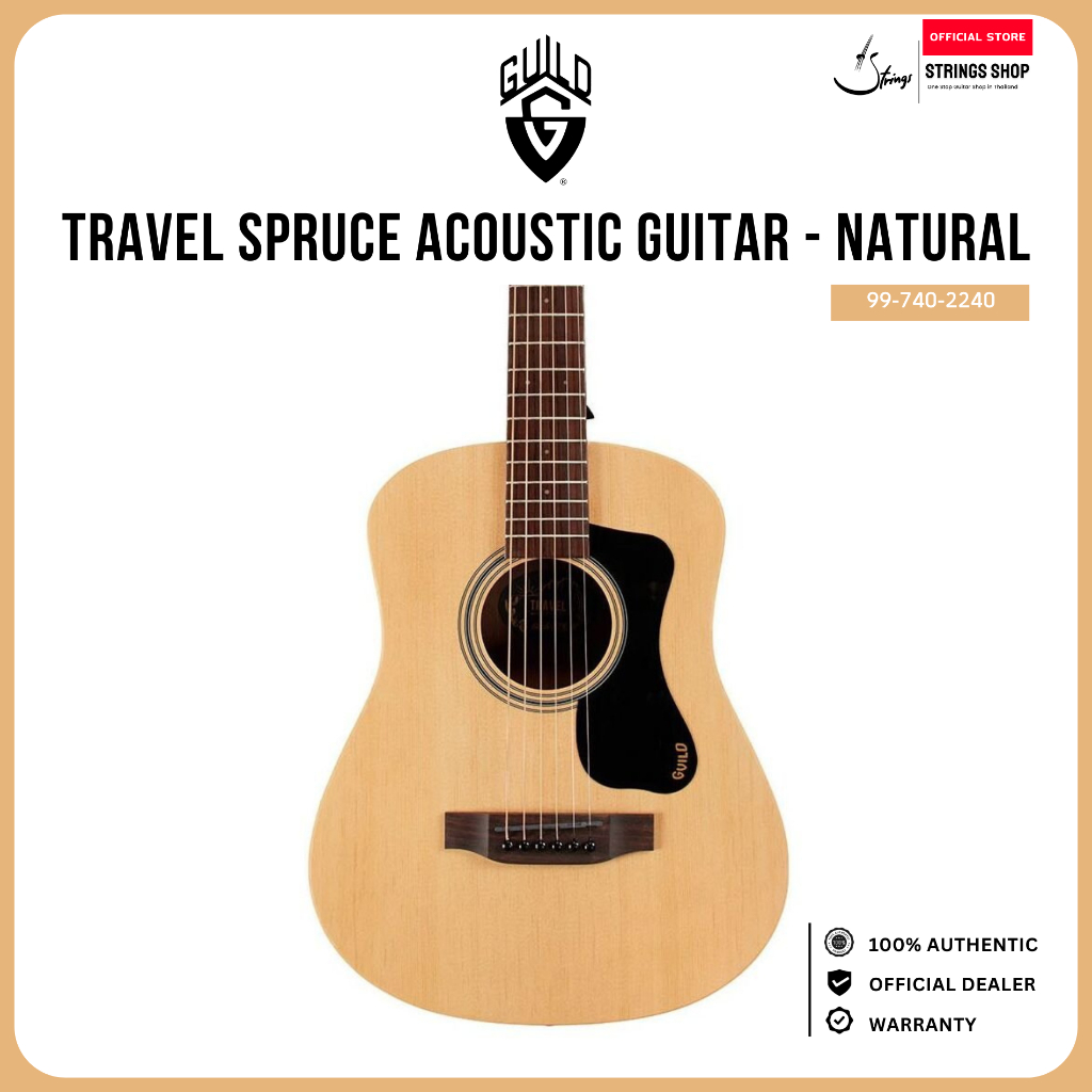 กีตาร์โปร่ง Guild Travel Spruce Acoustic Guitar - Natural