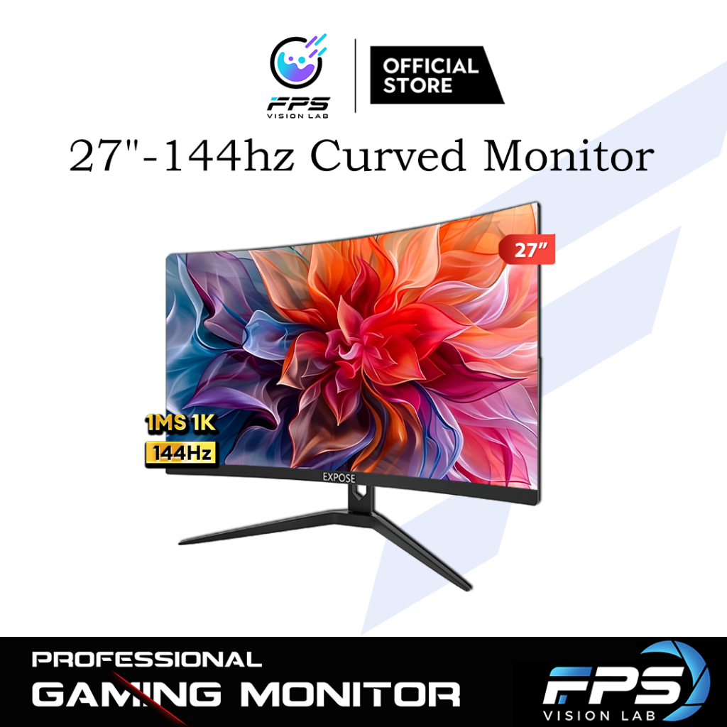 จอมอนิเตอร์ ขนาด 27″ 144hz Curved screen และ จอขนาด IPS Full HD 1080P