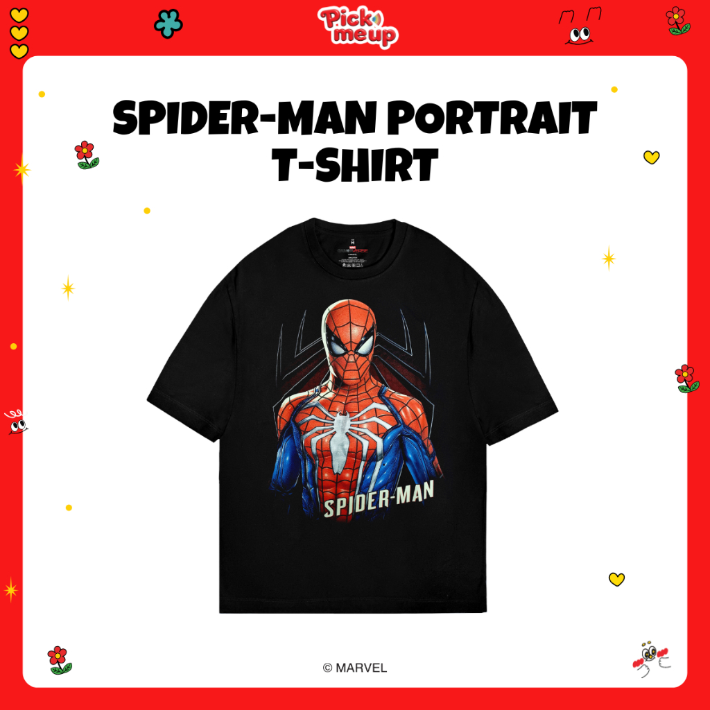 PickMeUp เสื้อยืดพิมพ์ลาย Spider-Man Portrait ลิขสิทธิ์ Marvel