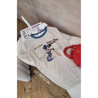 U2 เสื้อยืดผ้าสลาฟ ลายการ์ตูน แต่งกุ๊นขอบ