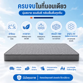 ที่นอนยางพาราแท้ 100% เพื่อสุขภาพ กระจายแรงกด ลดอาการปวดหลัง 3.5ฟุต 5ฟุต 6ฟุต ห้องนอน ห้องเช่า พร้อมส่ง