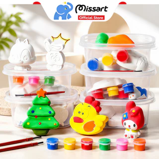 ตุ๊กตาระบายสีเด็ก ของ DIY ตุ๊กตาปูนปลาสเตอร์ 2ตัวสุ่ม พร้อมสีและพู่กัน ของแจกเด็กอนุบาลศิลปะ ของเล่นจิ๋ว ของขวัญเด็ก ชุด