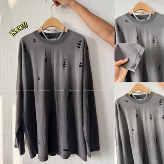 เสื้อยืดแขนยาวผ้าฟอกวินเทจ Oversize ผ้านิ่มลายนักร้องจ๊าบๆเท่ๆอก44-46