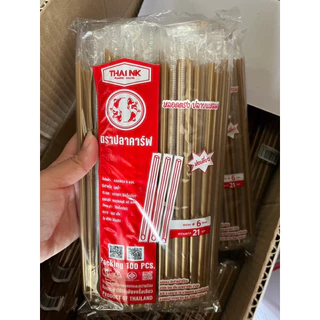 หลอดตรง 6 มิลปลายแหลม หุ้มฟิมล์ ยกลัง 5,000 เส้น (50) ยาว 21 เซ็น ยี่ห้อปลาคาร์ฟ