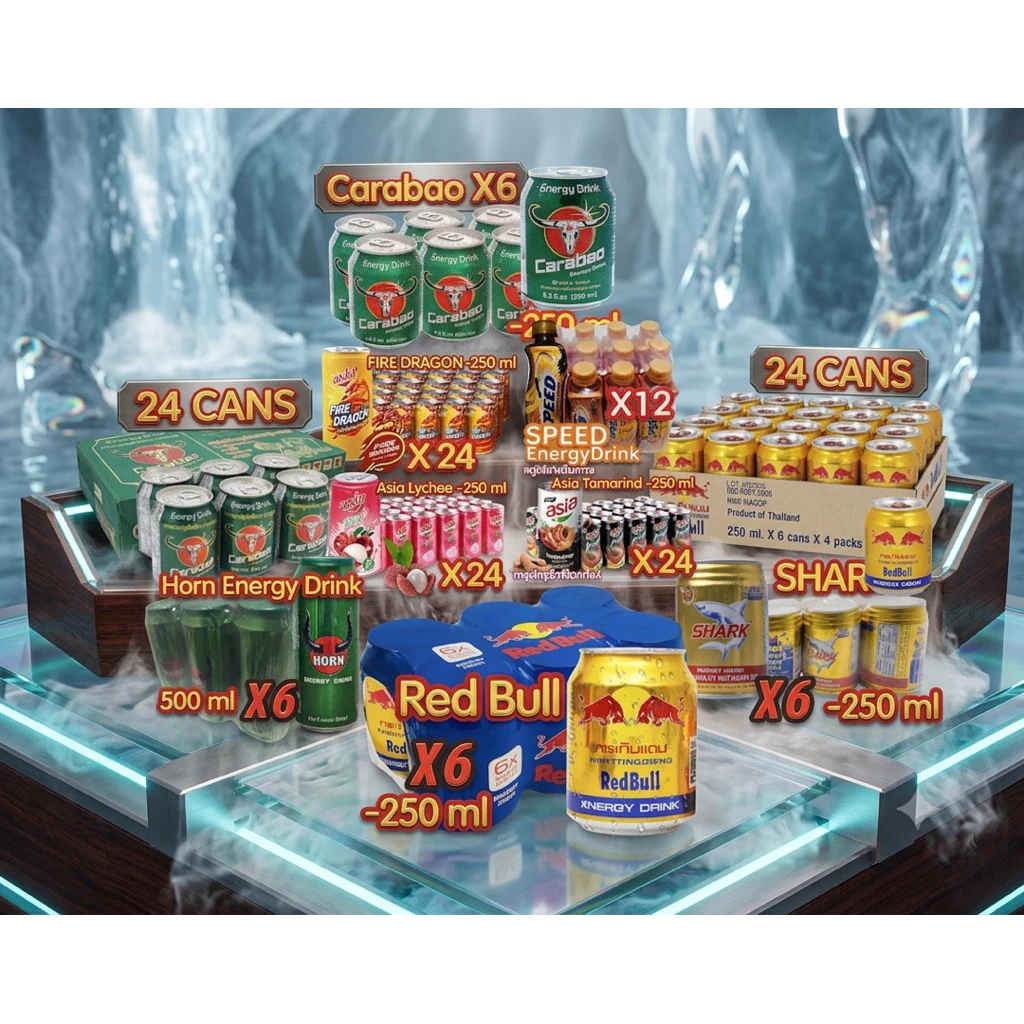 Red Bull Carabao Shark เครื่องดื่มชูกำลังเป็นสินค้ายอดนิยมของชาวเมียนมาร์