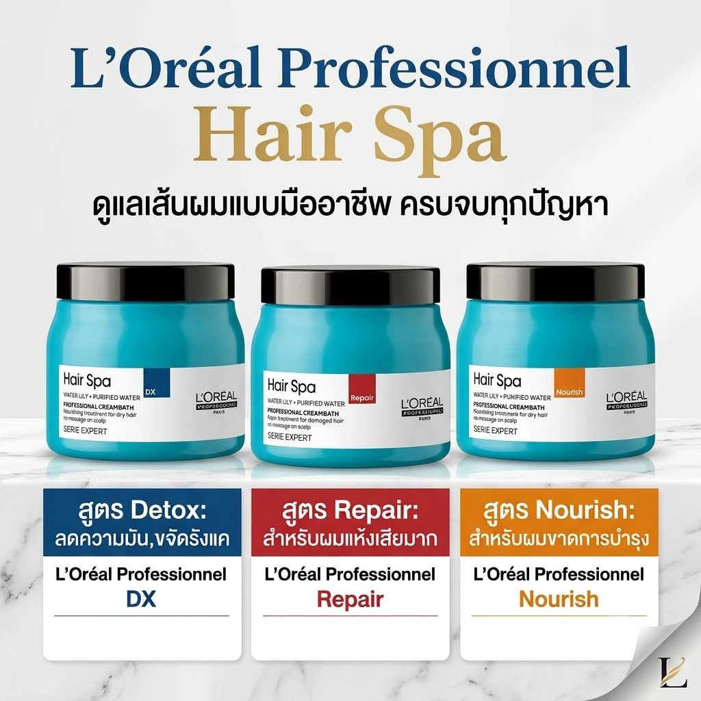 ❌❌❌ทรีที่เม้นสปาลอรีอัล โฉมใหม่มีให้เลือก 3 สูตรปริมาณ 490มล ❤️ รีแพร์ 🧡นูริชชิ่ง💙ดีท๊อก