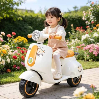 Lookmeebabyproducts รถแบตเตอรี่เด็ก มอไซค์เป็ด รถไฟฟ้าเด็ก ลายการ์ตูนน่ารัก รถเด็กนั่ง ขนาด1มอเตอร์