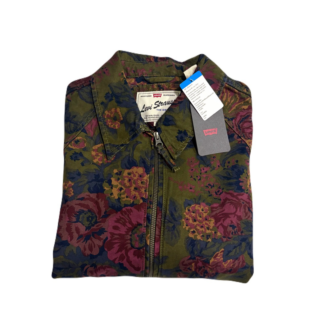 เสื้อ Jacket แจ็คเก็ต Levis สีเขียว ลายดอก ไซส์ L ของแท้