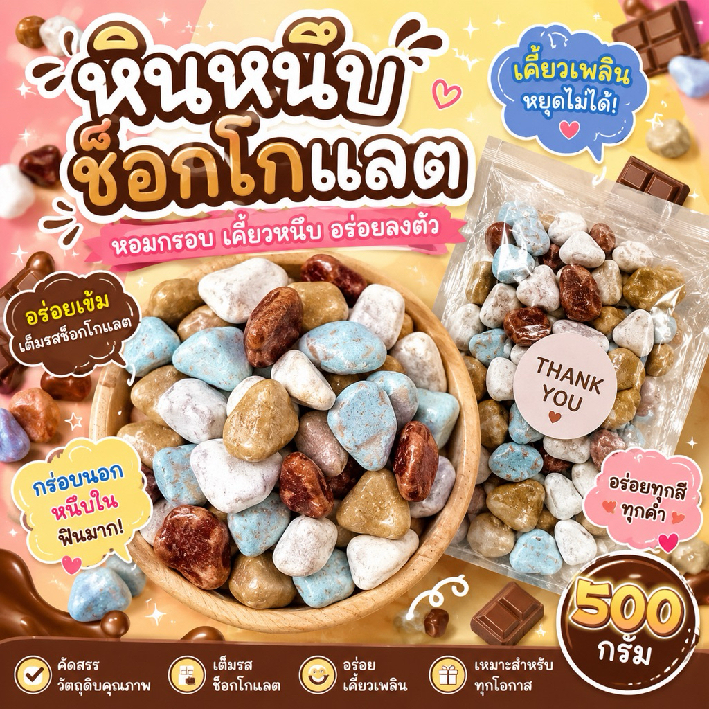ช็อกหินหนึบ เคี้ยวหนึบ เคี้ยวเพลิน หนุบหนับ🛘