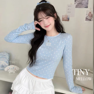 Candy CoCo - เสื้อแขนยาว เสื้อยืด ผ้าสลาฟพรีเมียมพิมพ์ลายจุด ผ้ายืดหยุ่นใส่สบาย - ( แคนดี้ )