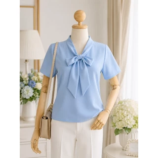 🇹🇭 เสื้อคอผูกโบว์ My Bow แขนสั้นน่ารัก 🔴ส่งไว🔴⚡ 👉เก็บโค้ดหน้ากิจกรรม โค้ดลด 30% สูงสุด 150.-