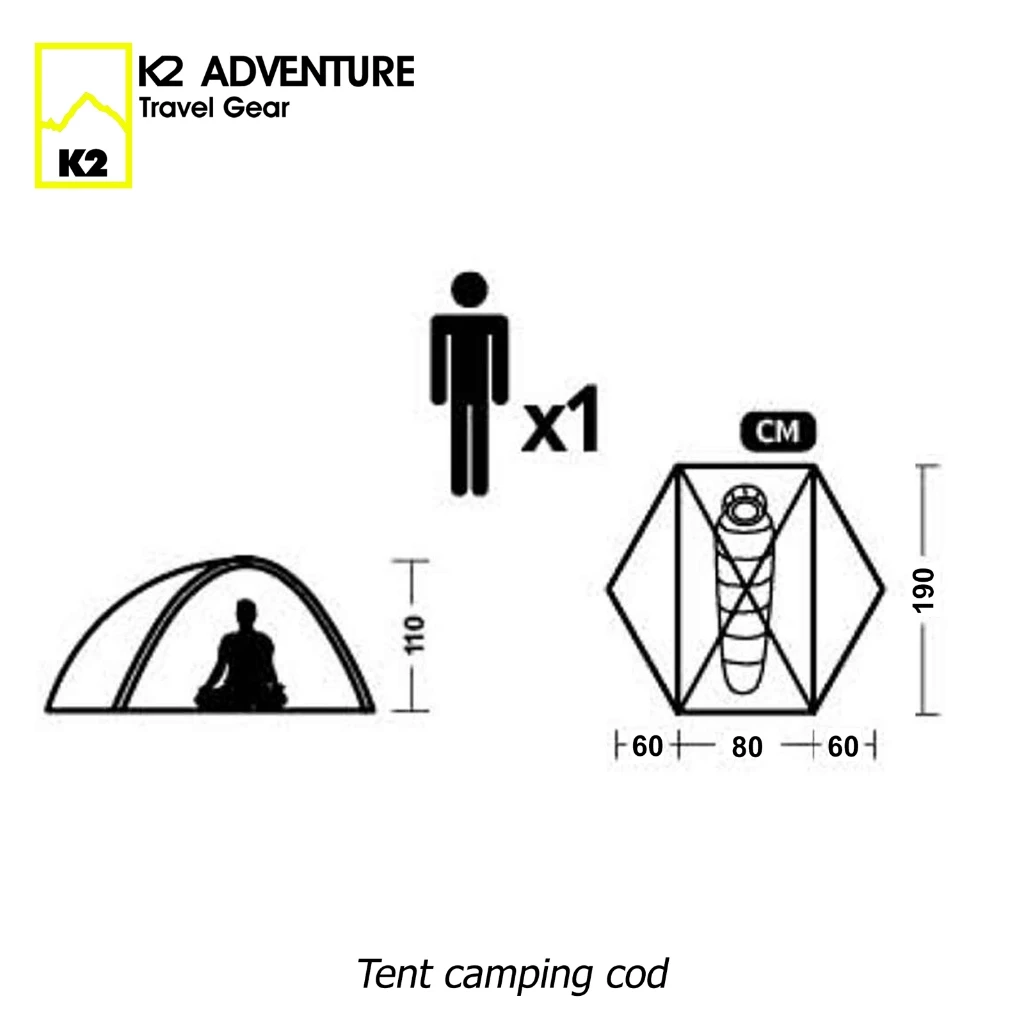 เต็นท์ COT สีดำ 1 คน และเตียงสนาม  K2 ADVENTURE น้ำหนักเบา กันฝนกันลม ใส่ปี๊บข้างปี๊บหลังได้ ฯลฯ thumbnail 10