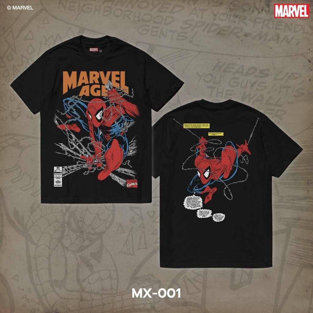 เสื้อยืดการ์ตูนลาย Spider Man ลิขสิทธ์แท้ MARVEL COMICS T-SHIRTS (MX-001)
