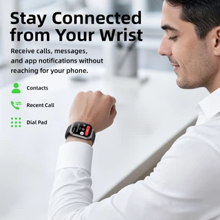 GOOJODOQ Fb032 สมาร์ทวอทช์ กันน้ํา Ip68 หน้าจอ Ips โค้งขนาด 2.01 นิ้ว การโทรผ่านบลูทูธ Smartwatch