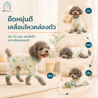 ชุดนอนสัตว์เลี้ยง PETWELL ชุดนอนนุ่มๆ พร้อมลายน่ารัก เสื้อผ้าสัตว์เลี้ยงสำหรับแมวและสุนัข XS-XL