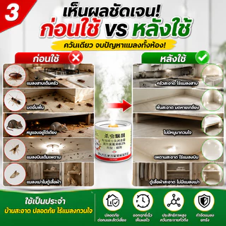 จุด1ครั้ง100ปีไร้แมลง ควันไล่แมลง กำจัดแมลงสาบ หมัด แมลงวัน ตัวเรือด ยุง และแมงมุม หนู งูปลวก ควันไล่ยุง ยาฆ่าแมลง