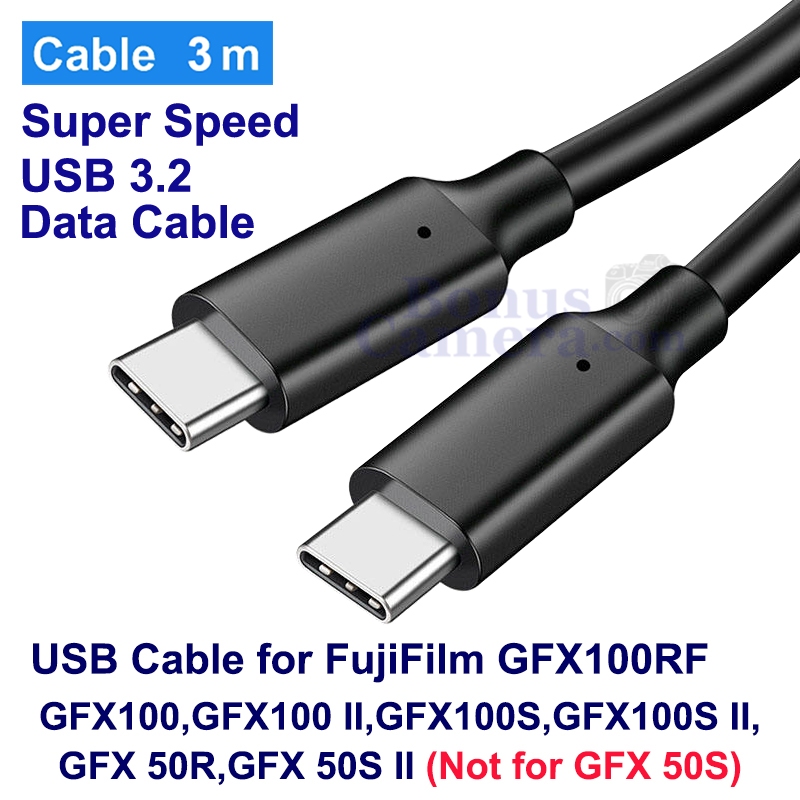 สาย USB ยาว 3m ต่อฟูจิ GFX100RF,GFX50R,GFX-50S II,GFX100,GFX100 II,GFX100S,GFX100S II Cable Type C f
