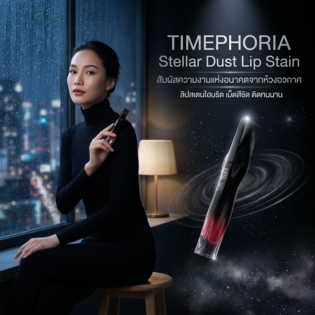 Time Phoria Stellar Dust Lip Stain / Nebula Velvet Lip Cream / Eternal Air Lip Matte