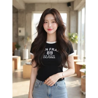 A1087 เสื้อครอป SAN FRAN 89 ดีไซน์สปอร์ตวินเทจกำลังฮิต ผ้านุ่ม ยืด ใส่สบาย ทรงครอปกำลังดี มีให้เลือกหลายสี