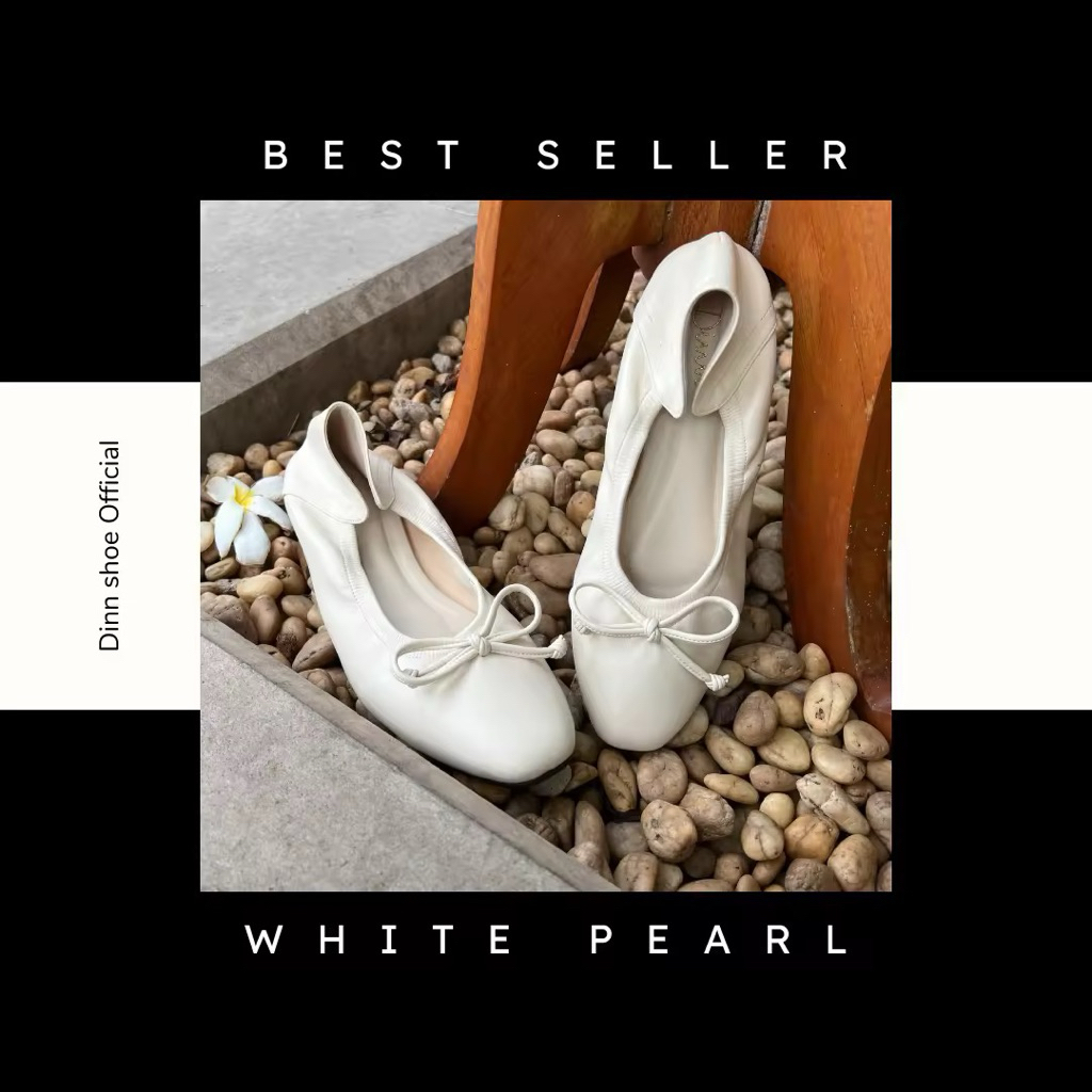 รองเท้าแบรนด์ makii dinn คัชชูโบว์ สีขาว size 36