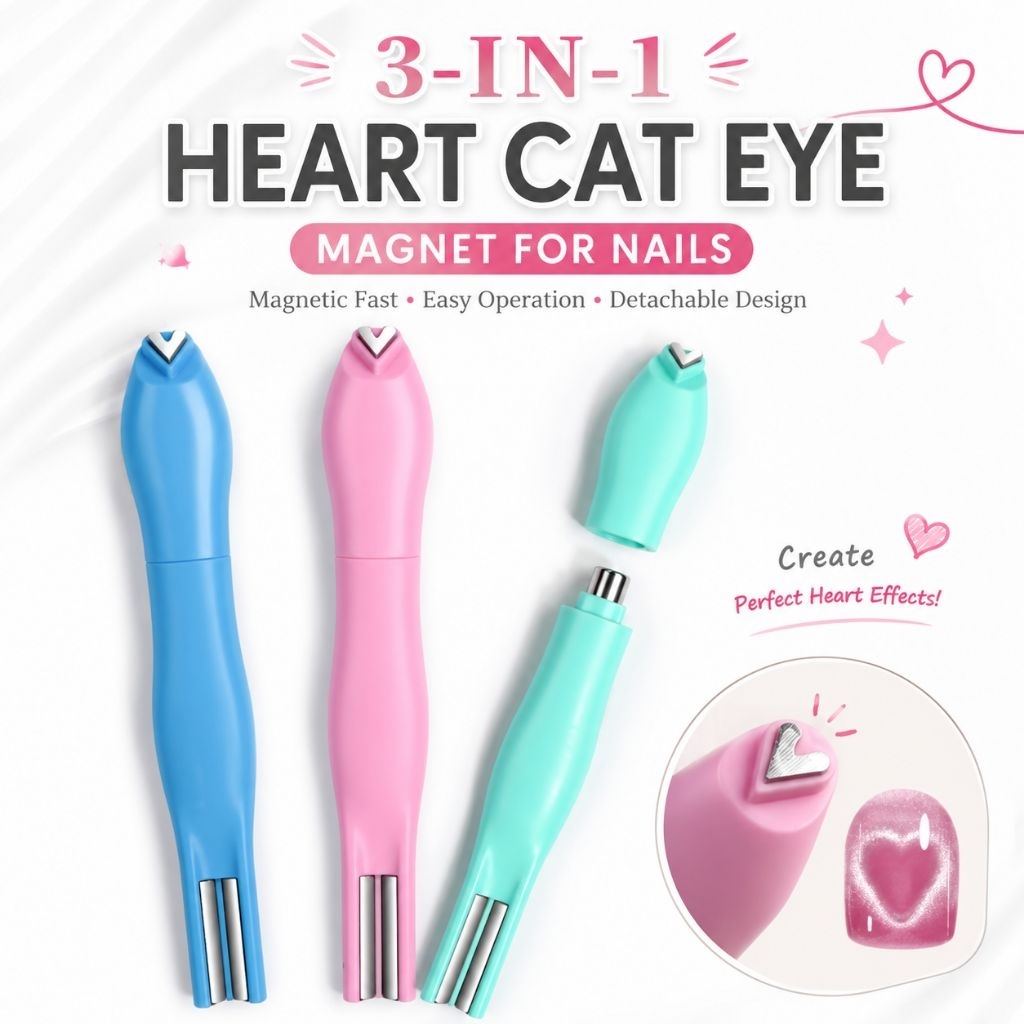 แม่เหล็ก ♡ 3 in 1 แม่เหล็กหัวใจ สีลูกแก้ว ดึงง่ายมาก ทำได้หลายแบบ ♡
