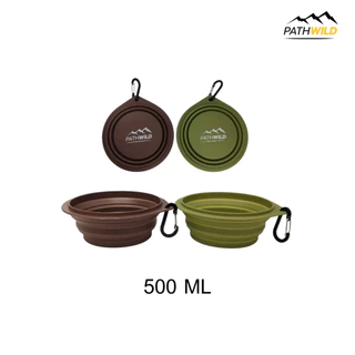 PATHWILD Silicone cup ชามพับสำหรับพกพา พับได้เล็ก พกพาง่าย ใส่ของร้อนได้ ปราศจากสาร BPA แถม Carabiner สำหรับคล้อง