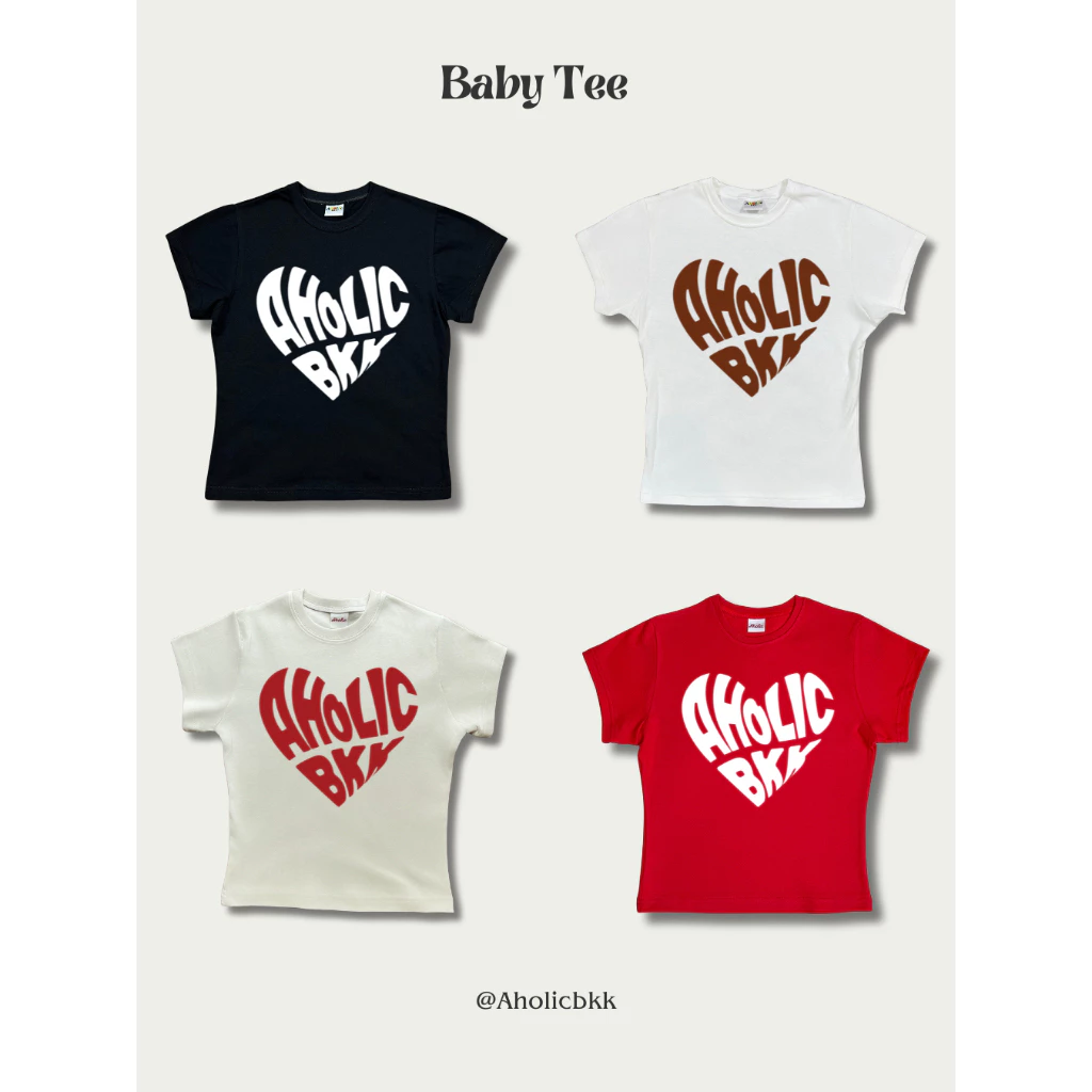 AHOLICBKK | เสื้อทรง BABY TEE LOVE AHOLIC