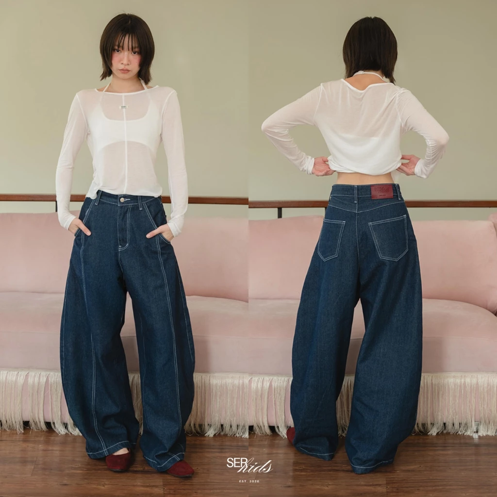 SERKIDS กางเกงยีนส์บาเรล - สี Classic Indigo