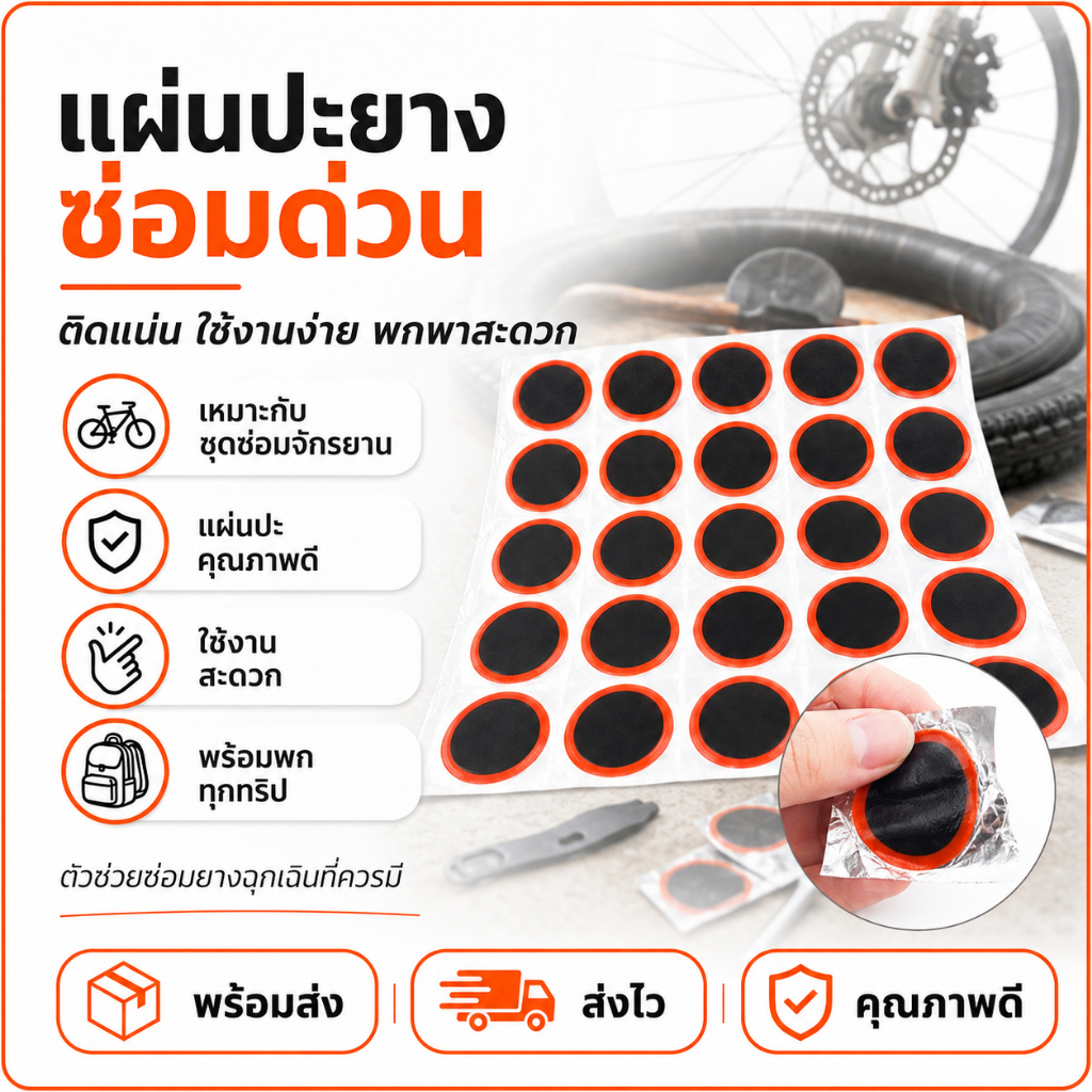 (48 ชิ้น 25 มม.) แผ่นซ่อมยางรถจักรยาน ไอน้ำ งในจักรยานยางใ นเครื่องมือซ่อมยาง