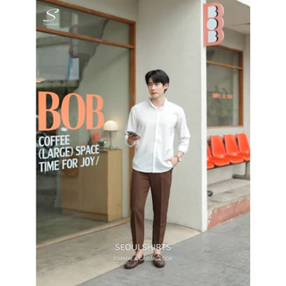 [ส่งทันที กทม.1 วัน] S6: เสื้อเชิ้ตคอจีนแขนยาว สีพื้น พร้อมส่ง ไซซ์ M L XL XXL ผ้านิ่มใส่สบายไม่ร้อน
