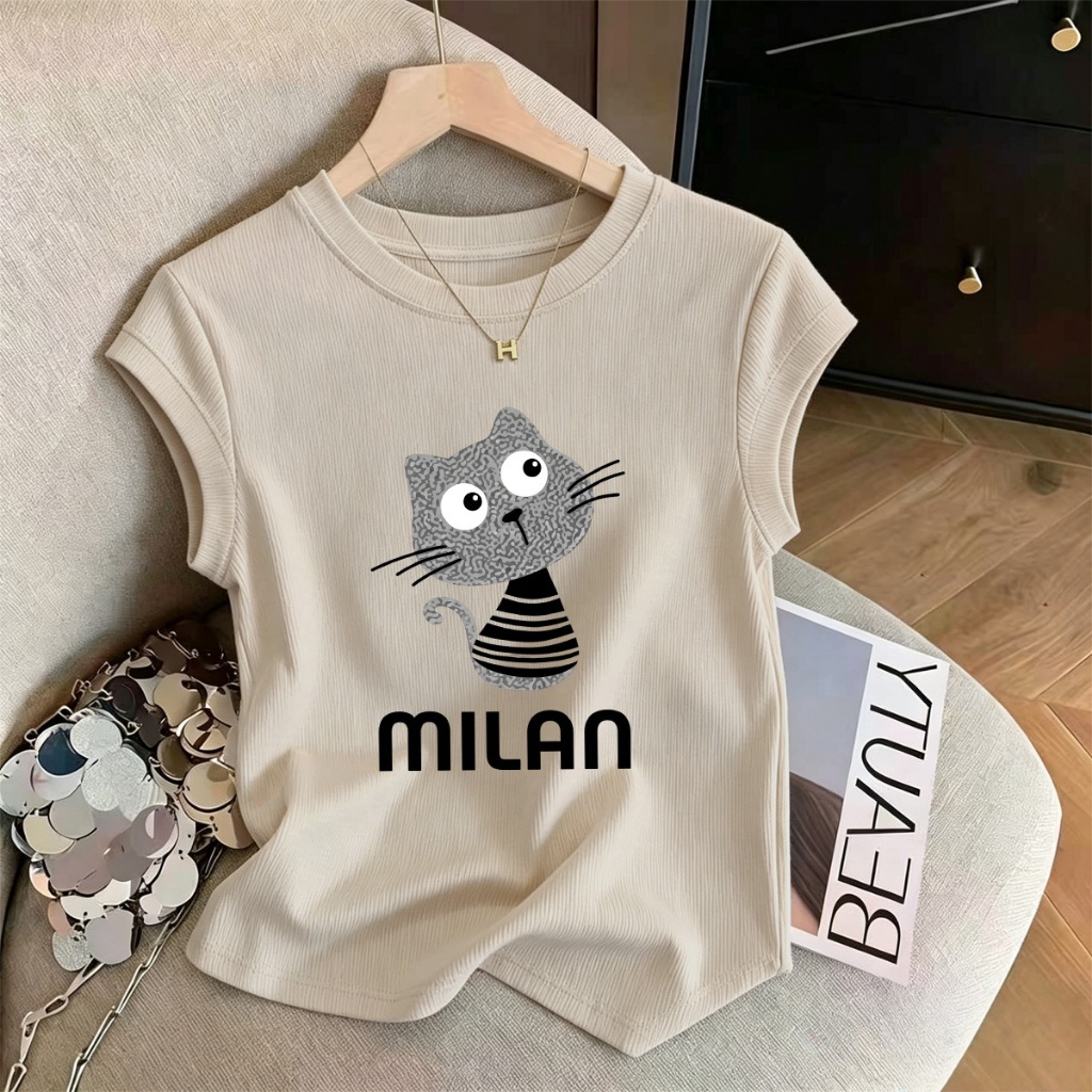 เสื้อแขนสั้นผู้หญิงทรงหลวมสำหรับฤดูร้อนใหม่ มีไซส์ M-3XL เนื้อผ้าบางเบา จัดส่งรวดเร็วจากกรุงเทพฯ