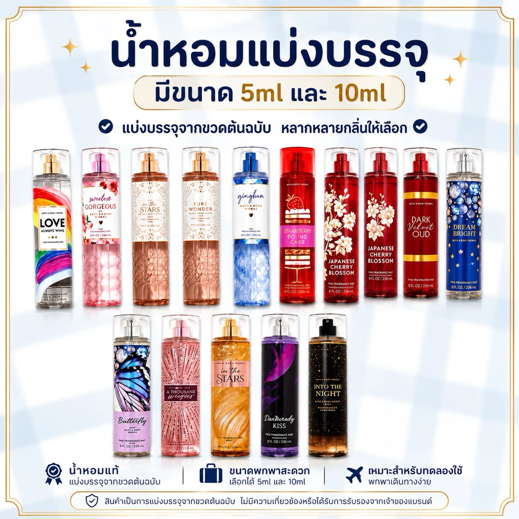 1/5 น้ำหอมแบ่งใส่ขวดพกพา ขนาด 5ml | 10ml