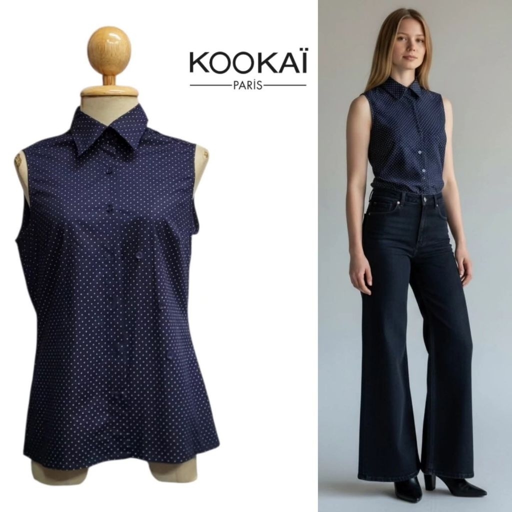 Kookai Polka-Dot Sleeveless ShirtSz. L