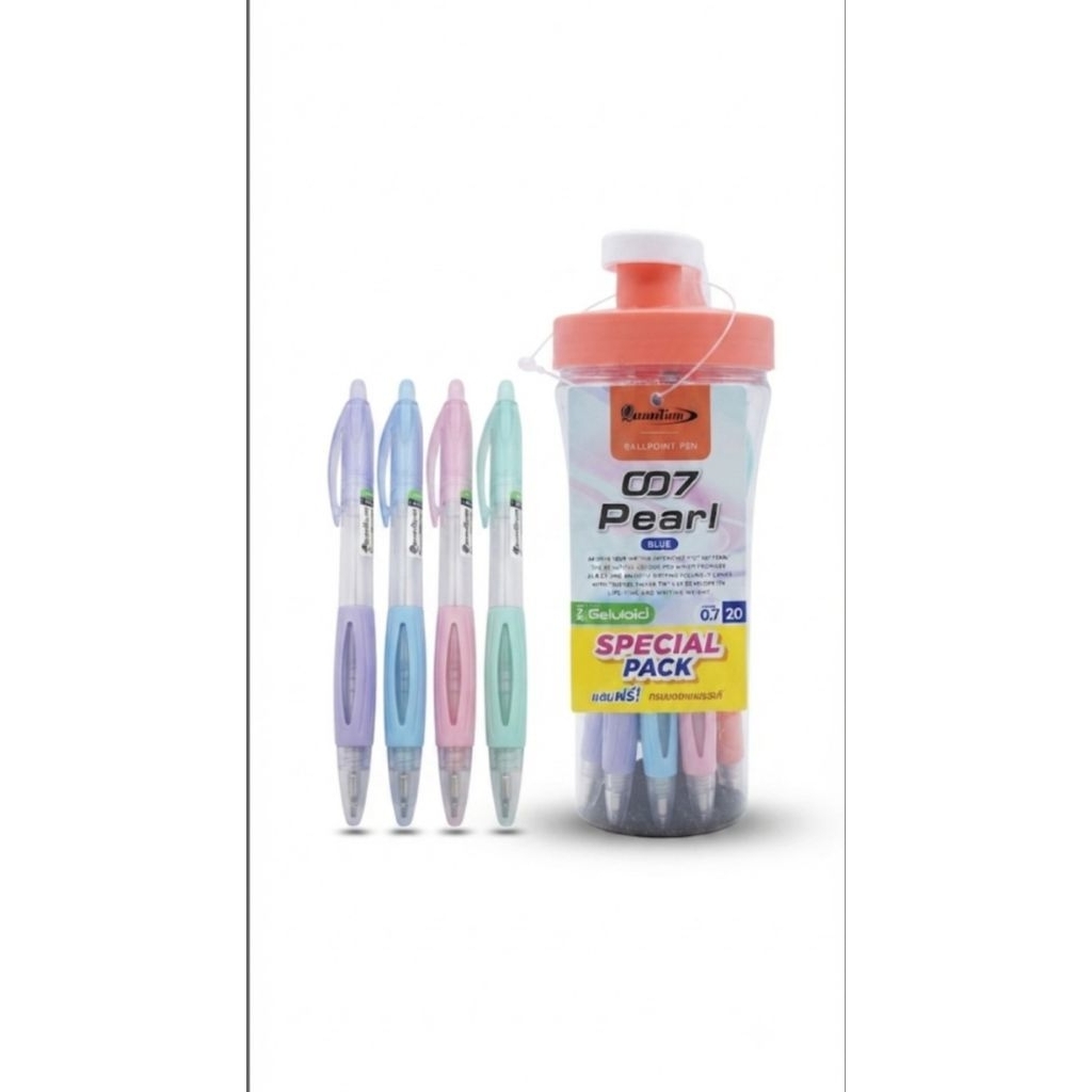 ปากกาQuanTum 007Pearl  สีน้ำเงิน(20ด้าม)