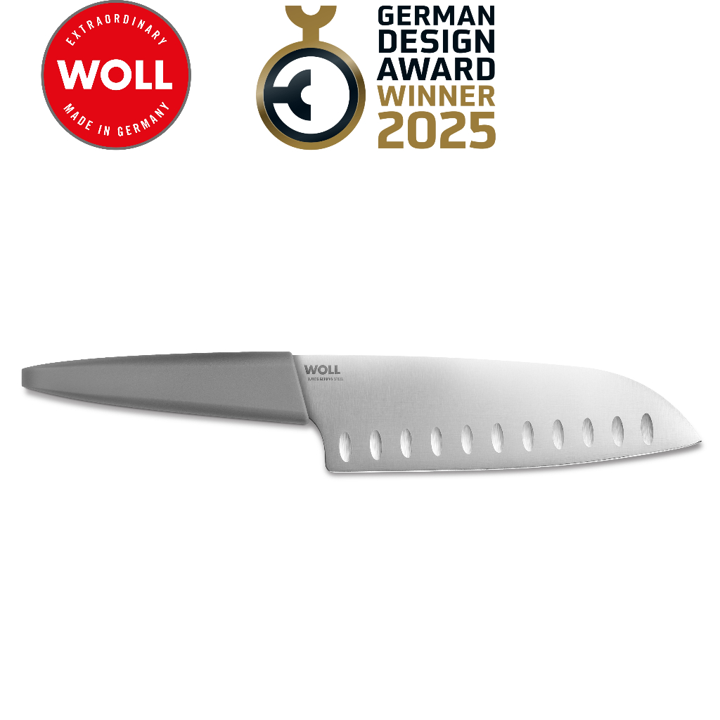 Woll ผลิตในเยอรมัน มีดซันโตกุ Santoku Knife คมกริบพิเศษ ผลิตจากสแตนเลสเยอรมันคุณภาพสูง ความยาวใบมีด 18 ซม.