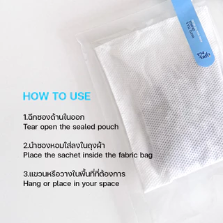 NuaNose ถุงหอมปรับอากาศ สำหรับตู้เสื้อผ้า รถยนต์ ขนาด 30g. นัวถุง NuaToong Volcanic Stone Aromatic Sachet